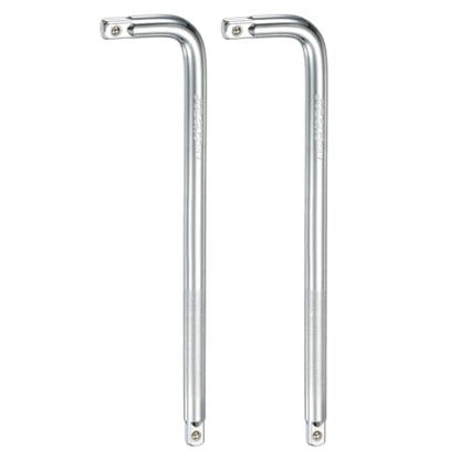 HARFINGTON 2 Pcs Socket Breaker Bar 1/2" Drive 14" Long 50BV30 Alloy Steel L-Shape Extension Bar Axle Nut Socket Wrench Hand Tool for Car Mechanical Equipment Repair, Silver - size: 1/2"x14"