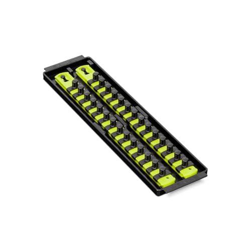 Ernst Manufacturing 8468HV 13-Inch Socket Boss, Premium 2-Rail 3/8-Inch-Drive Socket Organizer Rails for Toolbox, High Visibility - Made in the USA