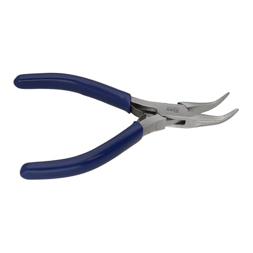 The Beadsmith Bent Chain-Nose Pliers | 4.5" Jewelry Making Tool for Crafting and Repair, For Reaching Difficult Angles, Steel Head w/ PVC Handles - style: Bent Chain Nose