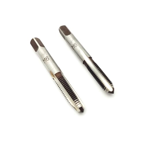 AtticZone M6 x 1.0 Metric Hand Thread Tap, Right Hand, Alloy Tool Steel, 1 Taper Tap, 1 Plug Tap for Metal Working DIY Industrial - size: M6x1.0