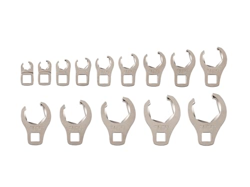 TEKTON 3/8 Inch Drive Flare Nut Crowfoot Wrench Set, 14-Piece | WCF90121 - size: 14-Piece (5/16-1-1/16 in.), style: Wrenches Only