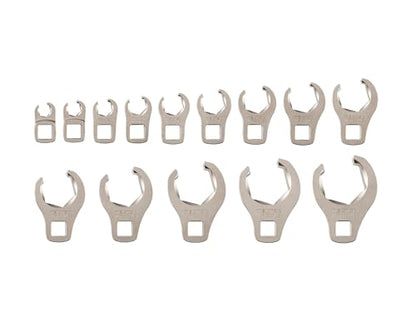 TEKTON 3/8 Inch Drive Flare Nut Crowfoot Wrench Set, 14-Piece | WCF90121 - size: 14-Piece (5/16-1-1/16 in.), style: Wrenches Only
