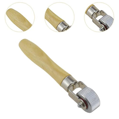 Tire Patch Roller Tire Maintenance Repair Compaction Roller Rolling Wheel Wooden Handle Metal Smooth Ball Bearing Suitable for Car, 2cm - size: 2cm