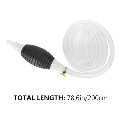 Manual Hand Pump Transfer Siphon Kit with 2m Hose and 2 Clamps, Simple Manual Fuel and Water Extractor for Cars, Motorcycles, and Fish Tanks