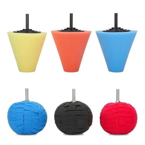 6PCS 3 Inch Shank Car Wheel Hub Polishing Sponge Pads Kit Buffing Set