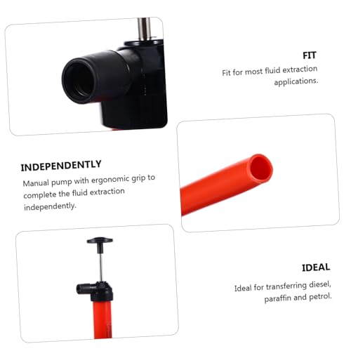 Gatuida Manual Oil Pump Automotive Tools Fluid Transfer Liquid Transfer Pump Transfer Pump Kit Oil Changers Siphon Hose Oil Absorbers Plastic Oil Red Second Generation Car, 22.5X4.5CM