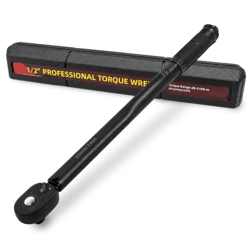 1/2" Drive Click Torque Wrench, 10-150 Ft-Lb, ±4% High Accuracy | 72-Tooth Ratchet for Smooth Use, Dual-Range 13.6-203Nm Scale, With Storage Case, Ideal for Auto, Motorcycle & Bicycle Repair