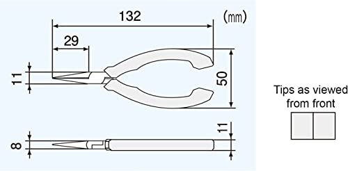 ENGINEER Precision Mini Flat Nose Pliers 132mm. Made in Japan. Professional Grade, ESD Safe with Carbon Steel Jaws PS-04 - style: Lead Pliers