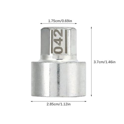5 Pcs Anti Theft Lugnut Socket, Metal Wheel Lock Key Lug Nut Wheel Lock Key Removal Kit for 1 3 5 6 7Series X4 X5 X6 Z4 (042) - size: 042