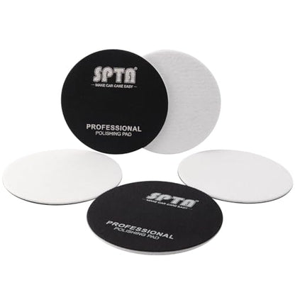 SPTA 5 Pcs 6''(150mm) Car Glass Polishing Discs Microfiber Polishing Buffing Pad, Glass Scratch Removal Kit for Correcting Damaged Windows, Removing Stubborn Waterspots - size: 6 Inch(150mm)