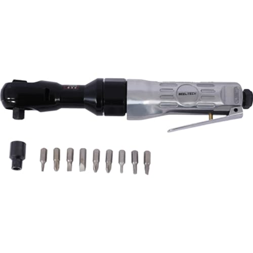 Complete Air Tool & Accessories Kit – Includes Impact Wrench, Air Ratchet, Die Grinder, Air Hammer, Hose Fittings, and Storage Case (71-Piece Silver) - color: 71-piece Silver