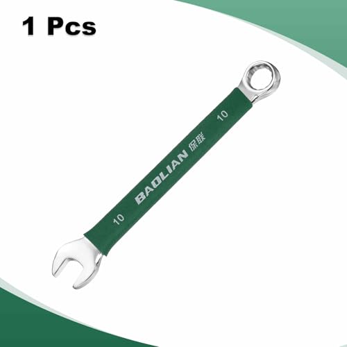 HARFINGTON 10mm Metric Combination Wrench 10 Degree Offset 12 Point Cr-V Steel Single Open End Spanner Wrenches for Automotive Repair Furniture Assembly - size: 10mm