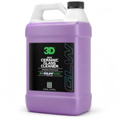 3D SiO2 Ceramic Glass Cleaner 1 Gallon – Hydrophobic Car Glass Cleaner with Rain Repellency – Optical-Grade Clarity, Streak-Free Shine & Ceramic Protection – Auto Detailing Spray – Made in USA - size: 128 Fl Oz (Pack of 1)