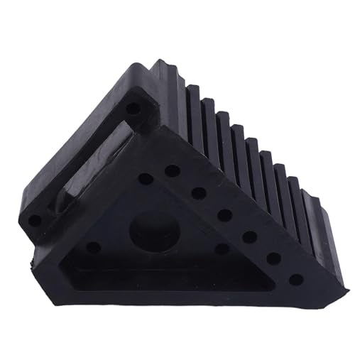 Alomejor Heavy Duty Rubber Wheel Chock Rubber Wheel Stopper 6.9 X 3.9 X 5.9in Anti Slip Weather Proof 3 to 5 Ton Tire Block for Car Trailer RV Truck ATV Parking