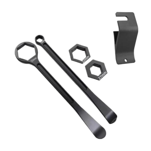 Motorcycle Tire Change Kit 10Mm 12Mm 22Mm 27Mm 32Mm Tire Lever Tool Spoon Tool Wrench Set Tire Repair Tool(Black) - color: Black