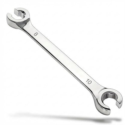 Auniwaig 8mm x 10mm Flare Nut Wrench Metric Double Open End | 15° Offset Ends, For Auto, Household, DIY Repairs - size: 8x10mm