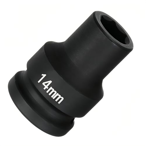 3/4"Drive x 14mm Metric, 6-Point Deep Impact Socket, Axle Nut Impact Socket | 40CR Alloy Steel,Clear labeling, Common Tools for Car Repair/Mechanical Work/Construction/Carpentry and Home Maintenance - size: 14mm