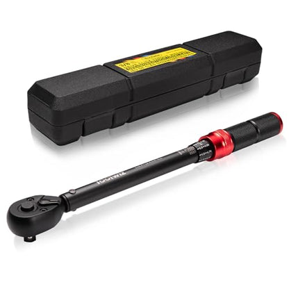 Toolwiz 3/8-Inch Drive Click Torque Wrench 5-45 Ft-Lb/6.8-61 Nm | ±3% High Accuracy Dual Direction Adjustable 72 Tooth Torque Wrenches Tool for Bike, Motorcycle, MTB, Car Repair