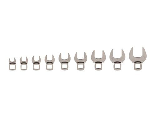 TEKTON 3/8 Inch Drive Flare Nut Crowfoot Wrench Set, 9-Piece | WCF93101 - size: 5/16-3/4-Inch, style: Tools Only