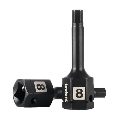 toolant 1/2" drive 8mm impact hex bit socket set 2PCS, Hex Drive, S2 Steel Air Drive Allen Socket set,Impact Grade，Anti-Roll Design - size: 1/2" drive - 8mm - 2 PCS