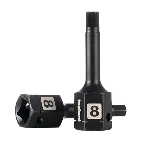 toolant 1/2" drive 8mm impact hex bit socket set 2PCS, Hex Drive, S2 Steel Air Drive Allen Socket set,Impact Grade，Anti-Roll Design - size: 1/2" drive - 8mm - 2 PCS