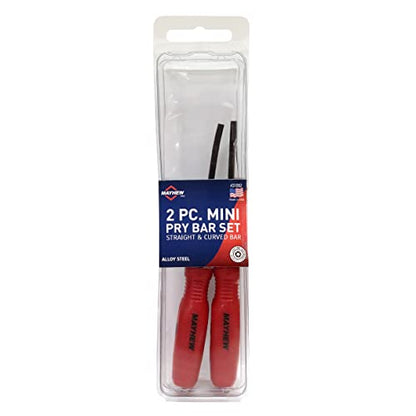 Mayhew Tools 31092 Mini Pry Bar, 2-Piece Set, Red - Standard - color: Red - Standard, size: 2-Piece Set