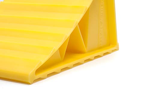 Camco 44432 Wheel Chock Without Rope, Helps Keep Your Trailer or RV in Place (Pack of 1), Yellow - style: Wheel Chock