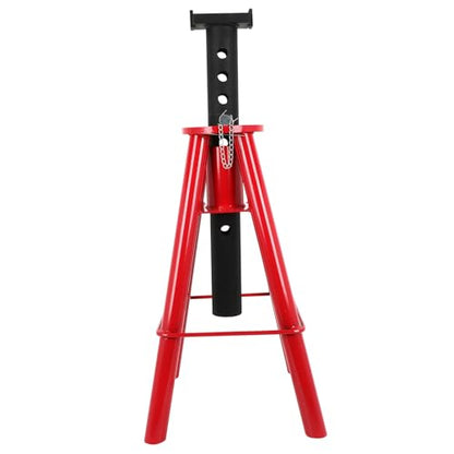 SCITOO 10 Ton (20 000 lb) Pin Type Jack Stands Red Steel Safety Lift Stand - Adjustable 30-48" Height 17"x17" Base & 3-1/8"x5-3/8" Saddle for Vehicle Repair