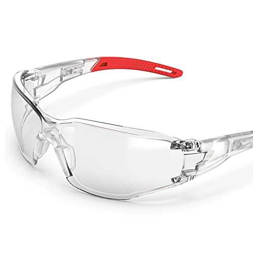 Safety Glasses Anti-Fog Lens,Adjustable Frames Eye Protection Goggles For Men Women - color: Red