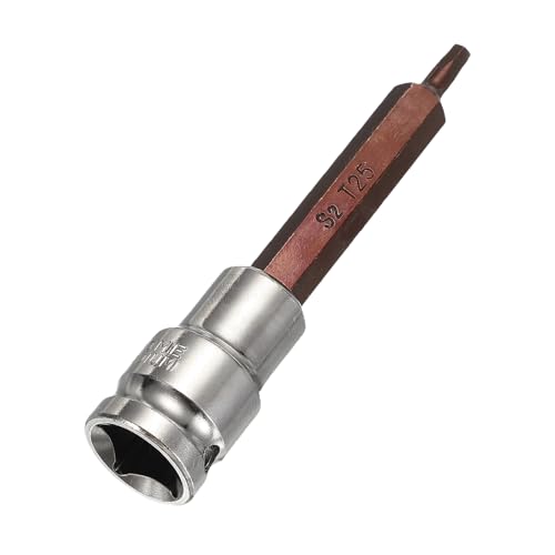 HARFINGTON Torx Bit Socket 1/2" Drive T25 S2 Steel 6 Point Head Long Screwdriver Drill Bits CR-V Steel Socket Adapter for Home Auto Axle Hex Nuts Bolts Repair - size: T25
