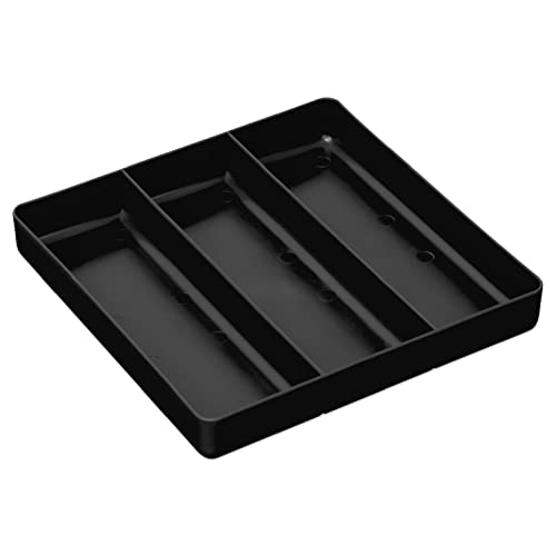 Ernst Manufacturing Stackable Home, Office & Workshop Tray in Black with 3 Compartments - Ideal for Mechanics, Electricians, Plumbers, Crafting, Hobbies - Impact Resistant, Fits in Drawers - color: Black, size: 3-Compartments
