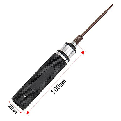 6 in 1 Hexagonal Screwdrivers 1.5 2.0 2.5 3.0mm 0#+ 1#- Hex Key Screw Driver Repair Tool for RC Drone Car (Black) - color: Black