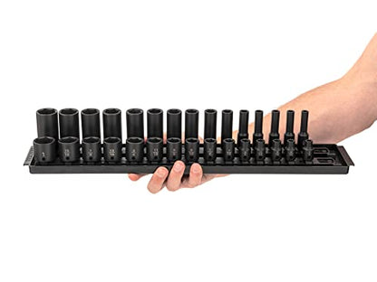 TEKTON 3/8 Inch Impact Socket Set, 30-Piece | SID91210 - size: 30-Piece (1/4-1-Inch), style: Shallow and Deep