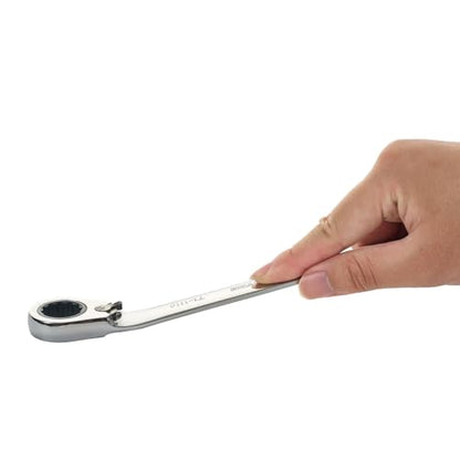 BLACK CANYON 11/16 Inch Ratchet Combination Wrench, 12-Point Box End & Hex Opening, Polished Steel Ratcheting Wrench with SAE & Metric Sizes - size: 11/16 Inch, style: Inch
