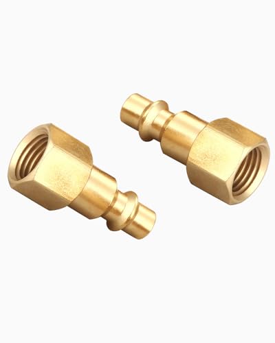 Coupler and Plug Kit, 1/4 Inch NPT, Solid Brass | 14 Piece, Industrial Type D, Quick Connect Air Fittings Set - size: 1/4 inch NPT Coupler and Plug Kit, 14 Piece