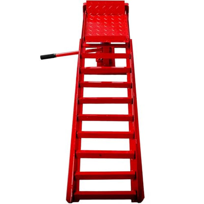 Auto Car Truck Service Ramps Lifts, 5 Ton Low Profile Hydraulic Car Ramps, Heavy Duty Hydraulic Vehicle Ramps Lift Ramp, Portable Car Ramps for Home Garage, Vehicle Auto Garage Repair,Red - color: Red