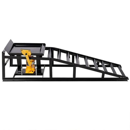 2 Pack Car Ramps, Hydraulic High Lift Service Vehicle Ramps, Heavy Duty Steel Portable Car Ramps with Pedal and Support Jack 5 Ton Low Profile Hydraulic Car Ramps for DIY Auto Beauty,Black - color: Black