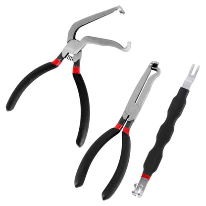 Electrical Disconnect Pliers Set, Automotive Electrical Connector Removal Tools with Straight & 60 Degree, Fuel Line Disconnect Tool Set for Push Tab and Fuel Line Clip Removal (3 PCS)