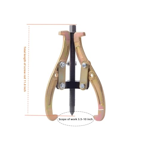 3 Jaw Gear Puller, Jaw Puller with Reversible Jaws for Removal | Heavy Duty Gear Extractor Tool for Automotive Wheel, Pulling Kit 10 Inch - size: 10inch