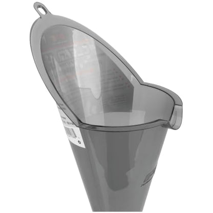 Performance Tool W4058 Clear View XL Long-Reach Funnel, 1.5 Pint, Splash Guard, Bottle Rest, Oil, Transmission Fluid, Coolant, Gear Oil, Automotive Funnel, Gray