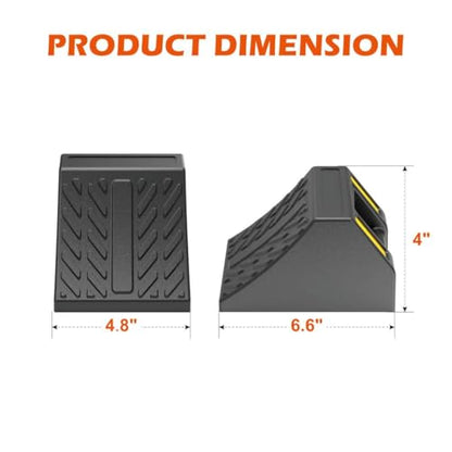 Heavy Duty Rubber Wheel Chocks 8 Packs, Premium Wheel Stopper for Car, Travel Trailers, RV, Truck, and ATV (4 Inch - 8Pack) - size: 4 Inch - 8Pack