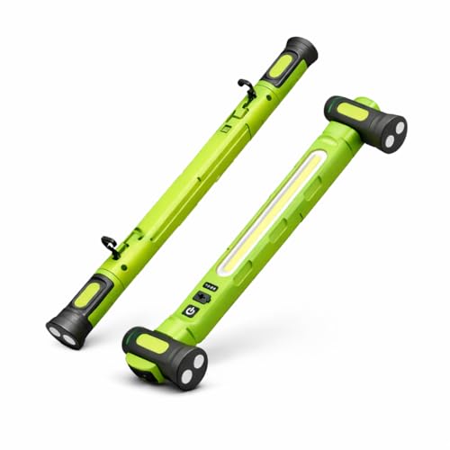 Rechargeable Magnetic LED Work Light 3000LM with 5200mAh Battery, Portable Under Hood Inspection Lamp, Cordless Mechanic Repair Light for Car Garage Workshop with Strong Magnet & Hook – Green - color: Dark Green