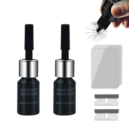 Windshield Crack Repair Kit, 2026 Upgraded Nano Resin - 5 Min Quick DIY Repair for Bullseye/Star Cracks, Long-Lasting Glass Repair Liquid for Car Windshields, Mirrors & Laminated Glass