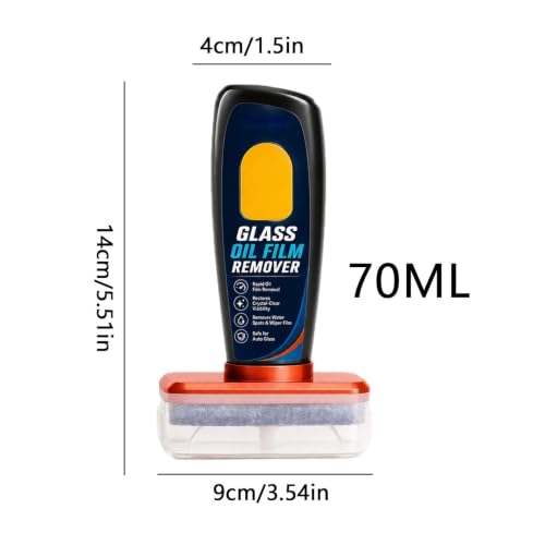 Windshield Oil Film Remover, Anti Rain Glass Cleaner Kit, Car Glass Cleaning Brush Tool, Water Spot Removal Cleaner, Auto Restoration Set for Safe Driving Water Spots 5.51x3.54in