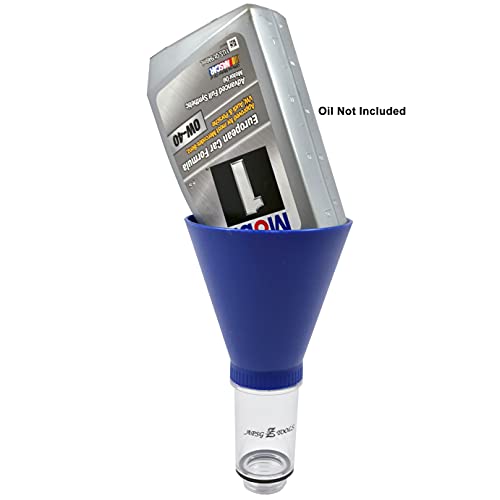 Automotive Oil Funnel + Oil Filter Drain Hose | Compatible with Toyota, Lexus, Scion Vehicles | No-Spill Tool Screws Directly into Filler Neck | Fast & Easy Oil Fill & Drain with No Mess