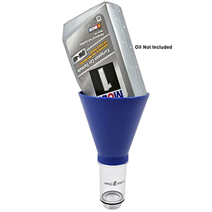 Automotive Oil Funnel + Oil Filter Drain Hose | Compatible with Toyota, Lexus, Scion Vehicles | No-Spill Tool Screws Directly into Filler Neck | Fast & Easy Oil Fill & Drain with No Mess