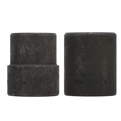 2 Piece Emergency Wheel Lug Nut Removal Set 19 26mm 2 Inch Drive Lug Nut Extractor Tool Kit with Reverse Thread Design for Hand and Tools Fit for Car Truck SUV Wheel Lock Removal