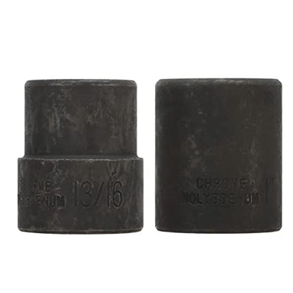 2 Piece Emergency Wheel Lug Nut Removal Set 19 26mm 2 Inch Drive Lug Nut Extractor Tool Kit with Reverse Thread Design for Hand and Tools Fit for Car Truck SUV Wheel Lock Removal