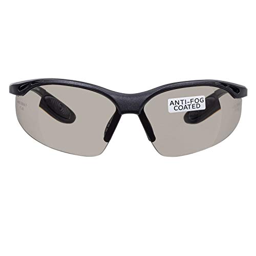 voltX CONSTRUCTOR Smoke Full Lens Reading Safety Glasses +2.5 Dioptre | ANSI Z87.1+ & CE EN166F certified. UV400 anti-fog smoke lenses. Wraparound design with adjustable safety cord. - color: Smoke, size: +2.5 Dioptre