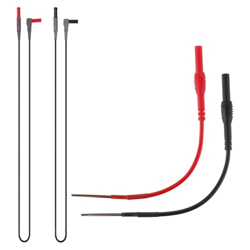 Flexible Spoon Back Probe, 4PCS Multimeter Leads Kit Silicon Flexible Test Back Probe Pins Test Wire Kit Power Probes Compatible with 4mm Banana Plug for Wire Piercing Car Repairing Electrical Testing